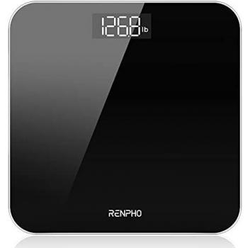Báscula De Baño Digital RENPHO, Báscula De Peso Corporal De Alta Precisión Con Pantalla Iluminada, Tecnología Step-On, 400 Lb, Negro