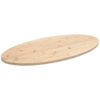 Mesa ovalada de madera maciza de pino 110x55x2,5 cm