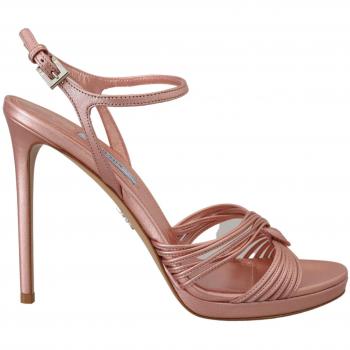 Prada Pink Leather Ankle Strap Stiletto Heels Sandals, Size 6 US (EU36/US5.5)