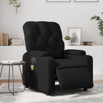 Silla de masaje reclinable eléctrico de cuero sintético negro Vidaxl con funciones de masajes múltiples, ajuste de reclinación, diseño ergonómico y tapizado en cuero fácil de limpiar