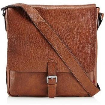 Strellson Greenford Messenger MV 4010001271 - Bolsa de Mensajero de Cuero para Hombre, Color marrón, Talla 30x31x8 cm