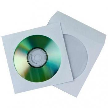 Q-Connect KF02206 Sobre para cd q-connect con ventana transparente y solapa -pack de 50 unidades