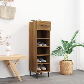 Zapatero marrón roble 30x35x105 cm madera multicapa