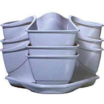 Coubi - Maceta para colgar 29.5x29.5x88h cm, color blanco