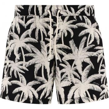 Palm Angels Men's Black Palm Pattern Swim Shorts - XL