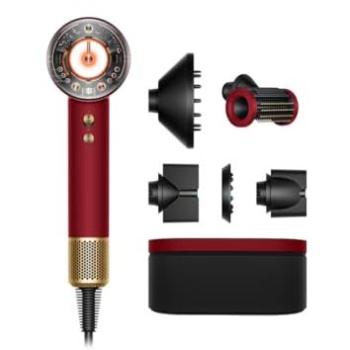 Secador de Pelo Iónico Dyson Supersonic Nural™ 1600W Rojo Terciopelo/Oro con 5 Accesorios y 4 Temperaturas