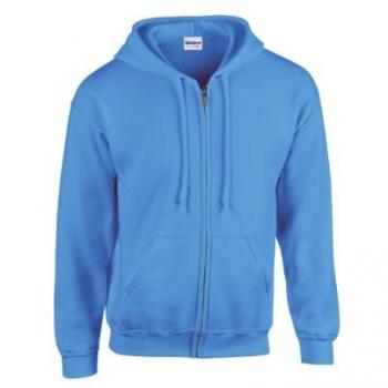 Gildan Heavy Blend Unisex Adult Full Zip Hooded Sweatshirt - Carolina Blue, 2XL