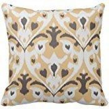 Moderno marrón beige marrón Ikat patrón Tribal r84 C8 c069 C0924fc9 a846 C14e4 F63741e i5fqz 8byvr funda de almohada de 18 * 18