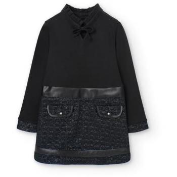Boboli - Vestido de niña combinado con lazo decorativo y bolsillos