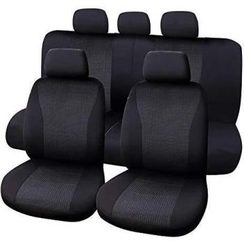 Juego de fundas para asientos Carpoint Vienna 9 piezas negro/gris 0310356
