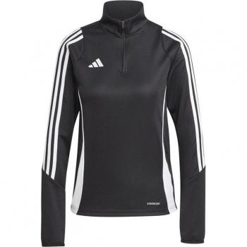 Camiseta de fútbol adidas Tiro24 mujer negro, sudadera con media cremallera Tiro24, sudadera adidas Tiro24 mujer negro (L)