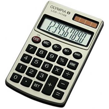 Calculadora Olympia LCD-1110 E - 10 dígitos, solar y batería, diseño metálico