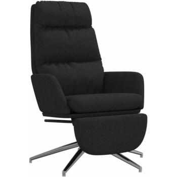 Sillón de relax con reposapiés de tela negro vidaXL