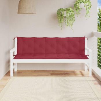 Wine Red Oxford Fabric Garden Bench Cushions 2 pcs 70.9x(19.7+19.7)x2.8