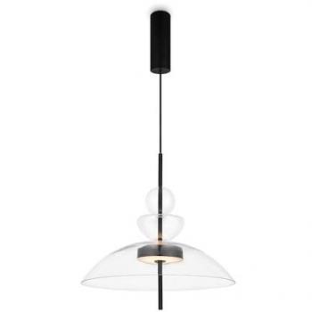 Lámpara colgante LED Bangkok, Ø 40 cm, transparente, cristal, luz cálida incluida