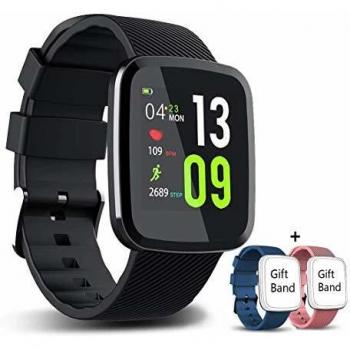 EUMI Smartwatch, Reloj Inteligente con IP67, Pulsera Actividad Inteligente Batería 10-15 días 1.3'' a Color 8 modalidades de Deporte Cronómetro Podómetro Monitor Rítmo Cardíaco Calorías iOS Andriod