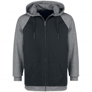 ForPlay Capucha Raglan con Cremallera Sudadera Capucha con Cremallera Negro/Gris XL