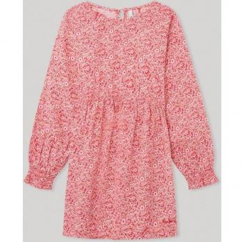Vestido Nala rojo Pepe Jeans con cintura elástica y estampado floral