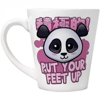 Taza Latte Handa Panda Put Your Feet Up Blanco One Size