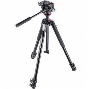 Trípode Manfrotto 190X Aluminio de 3 Secciones con Cabeza Fluida XPRO MK190X3-2W