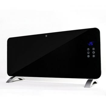 Radiador eléctrico de cristal Gaban 2000W negro con control WiFi, pantalla LED y protección contra sobrecalentamiento