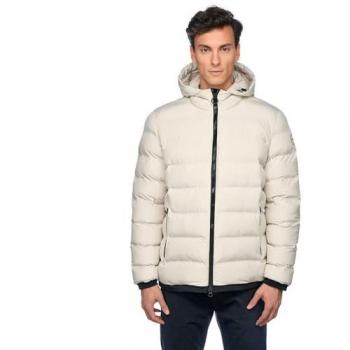 Geox Spherica Men's Light Grey Puffer Jacket, Regular Fit, Rainy Day 48