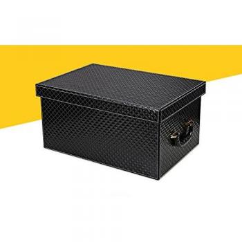 JISHUQICHEFUWU Coche Tronco de Piel Caja de almacenaje Caja de Almacenamiento Caja de Acabado de Coche con Multi – Funcional, 49 * 34 * 24.5 cm