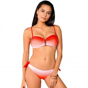 VENCA Bikini Push up con pedrería de Strass Mujer by Vencastyle - 014141,Coral,100B