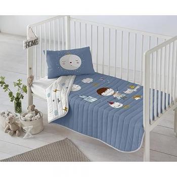 Colcha Bouti Reversible Infantil 100% Algodón Cuna/Maxicuna Mago Haciendo el Indio 110x130 cm Fabricada en España