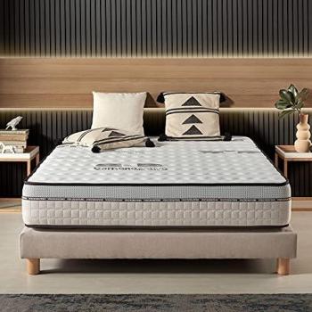 Colchón Visco Carbone Naturalex 180x200 cm - Espuma HR, Látex Azul, 30 cm de Grosor, 7 Zonas Antiestrés, Reversible Invierno/Verano
