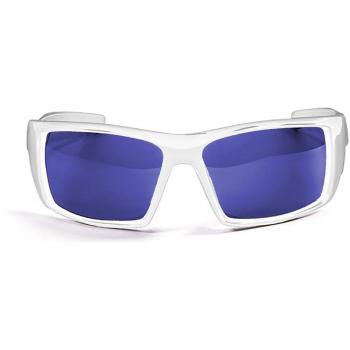 Ocean Sunglasses Aruba - Gafas de Sol polarizadas - Montura : Blanco Brillante - Lentes : Azul Espejo
