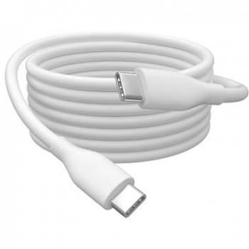 Cable de conexión USB-C de silicona 1m, USB 2.0, blanco, flexible y resistente al envejecimiento