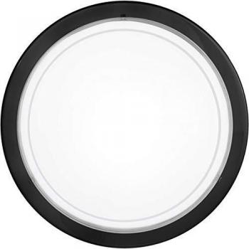 Plafoniera Planet 1 Negra con Vidrio Blanco Serigrafiado E27