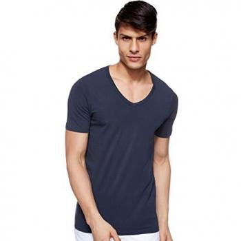 Jack & Jones Basic V-Neck T-Shirt for Men - Short Sleeve, Navy Blue