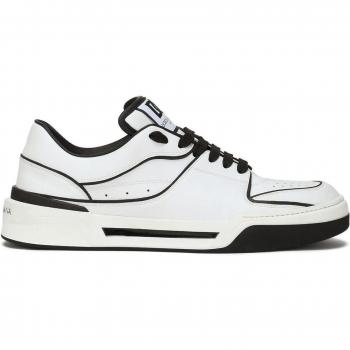 Dolce & Gabbana Men's New Roma Leather Low-Top Sneakers in White, Size 43, Color 89697