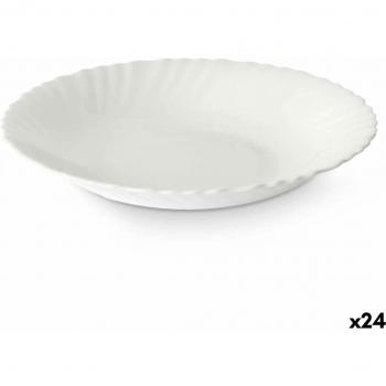 Plato Hondo de Vidrio Blanco Vivalto 21,5 x 3 cm (24 Unidades)