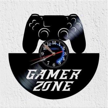 Reloj de Pared Gamer Zone en Disco de Vinilo - Decoración para Salón de Juegos y Habitaciones Infantiles, Regalo Original