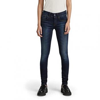 G-Star Women's Lynn Mid Waist Skinny Jeans, Casual Denim, Blue (Medium Aged) 24W/36L