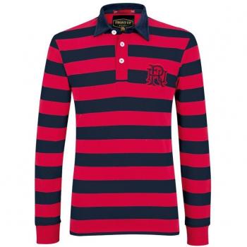 Rugby mundial frente a Tour Rugby largo hombres Polo de manga camiseta Rojo Z76 Red Talla:2 X-grande