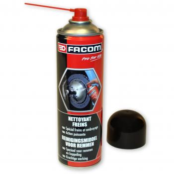 Limpiador de frenos Facom 006061 - 400 ml, eficaz para eliminar grasa, aceite y residuos en sistemas de frenos, fórmula rápida evaporación, no corrosivo, apto para todo tipo de frenos