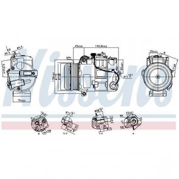Compresor de aire acondicionado NISSENS 891031, tipo: compresor, características: alta eficiencia, diseño compacto, fácil instalación, compatible con múltiples modelos de vehículos