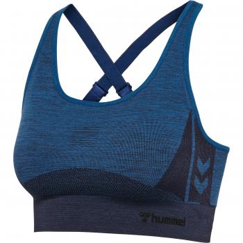 Hummel Cleaa Seamless Women's Sports Top in Insignia Blue Melange, Size XS