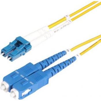 Cable de Fibra Óptica LC a SC (UPC) OS2 Monomodo 9/125µm 100G LSZH Dúplex de 1m - Baja Pérdida por Inserción - Resistente a D