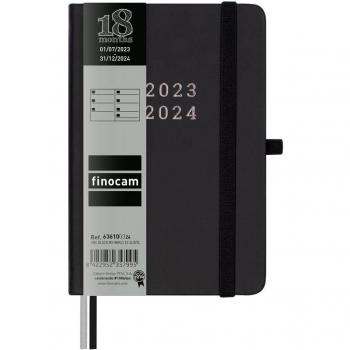 Agenda Finocam Mínimal 2023-2024 Negro 10 x 15 cm Semana Vista Horizontal Multilingüe