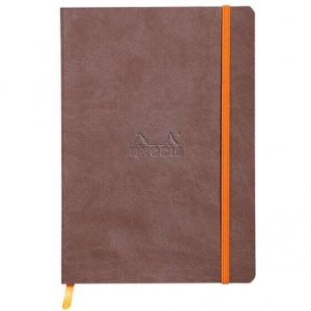 Cuaderno de Piel Sintética Rhodiarama Dot A5 en Color Chocolate