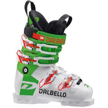 Botas de esquí alpino junior Dalbello DRS 75, características: modelo 2025, color blanco y verde, talla 22.5 (infantil), diseño específico para jóvenes esquiadores