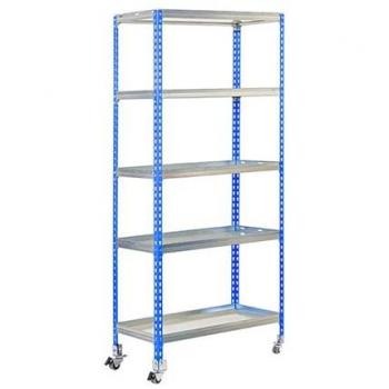 Estantería para Plantas con Ruedas Simongarden Click Mob. 5 Niveles Azul/Galva, Capacidad de Carga 75 kg, Dimensiones 1875x900x300