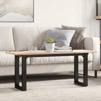 Mesa de centro vidaXL con marco de madera maciza de pino y hierro, dimensiones 110x40x45 cm, ideal para salón, comedor o como mesa auxiliar. Color marrón
