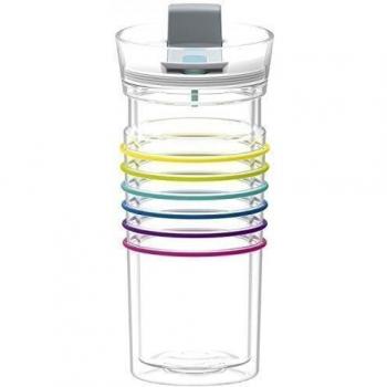 zakdesigns 0025-r642 Hydra 480 ml Trak Soporte para cepillos de Dientes plástico/Silicona Transparente/Multicolor, 45 x 35 x 25 cm