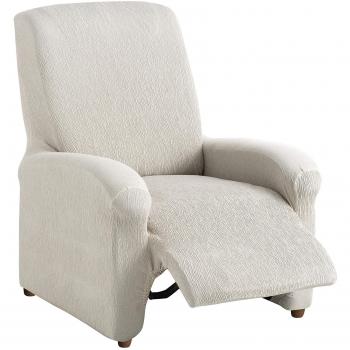 textil-home Funda de Sillón Elástica Relax Completo TEIDE, Tamaño 1 Plaza -Desde 70 a 100Cm. Color Marfil
